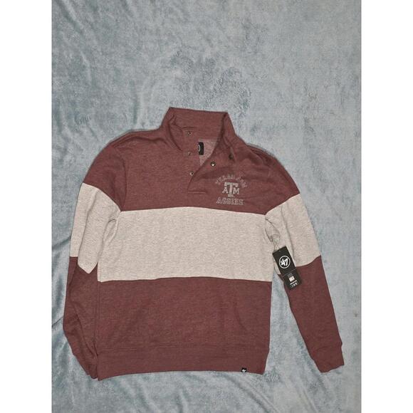 '47 Men's Texas A&M Aggies Maroon And Gray 1/4 Button Up Size Medium - Picture 1 of 1